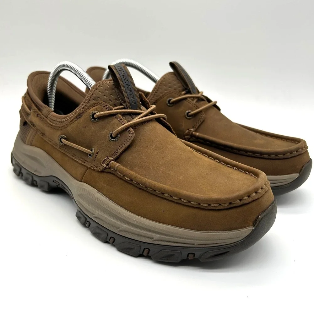 Skechers Knowlson Shore Thing Shoes Mens 9.5 Desert Brown Slip-in Boat Relaxed